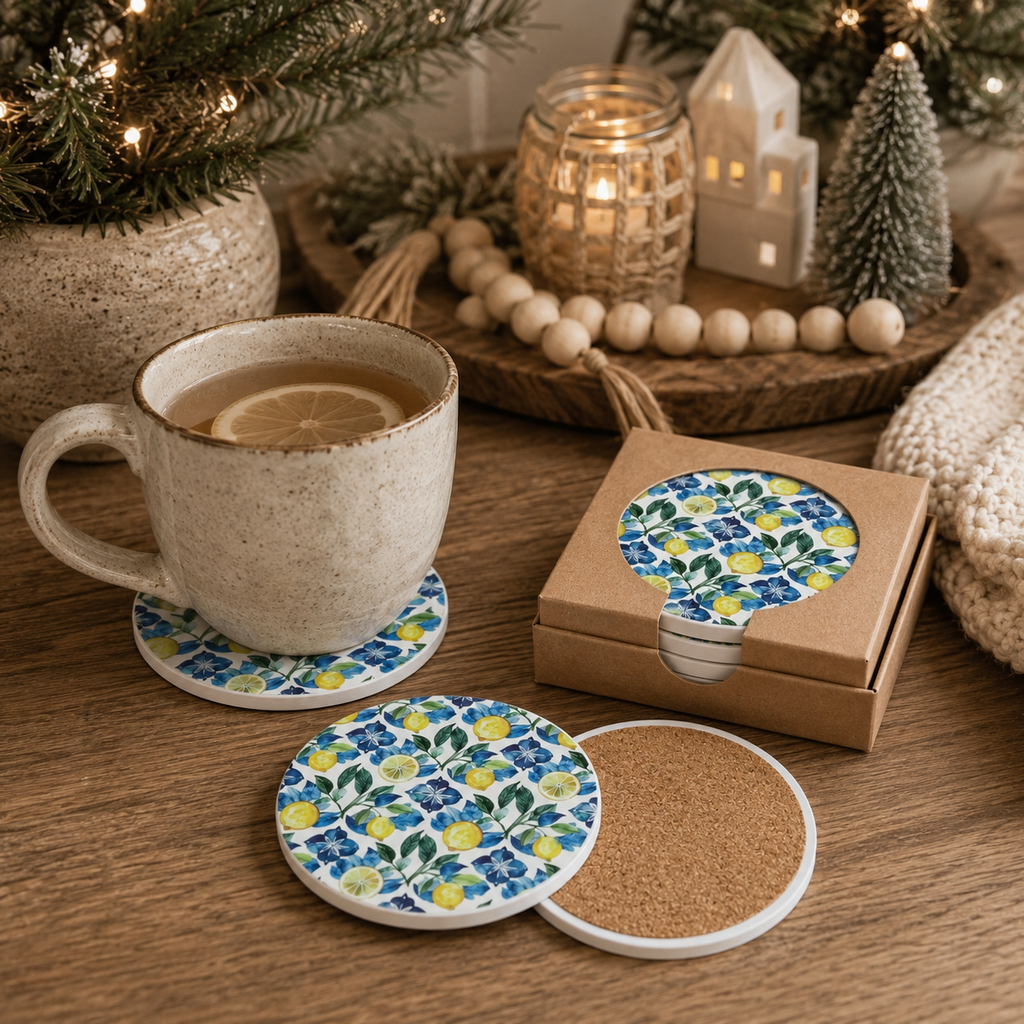 Mediterranean Lemon Coaster Set