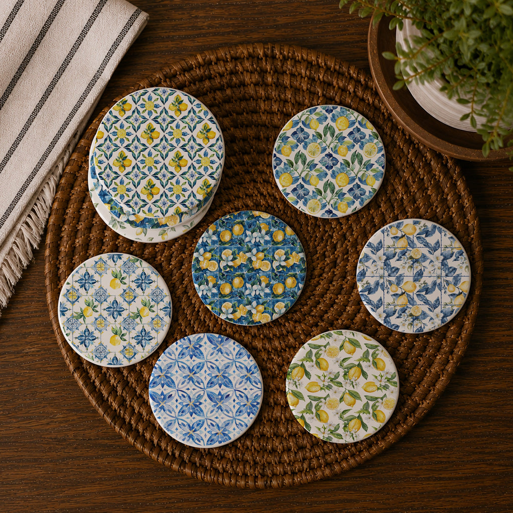 Mediterranean Lemon Coaster Set