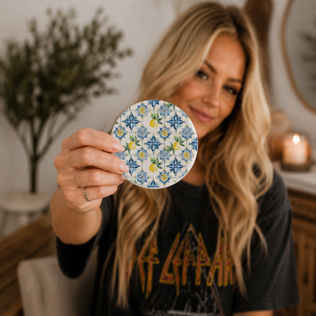 Mediterranean Lemon Coaster Set