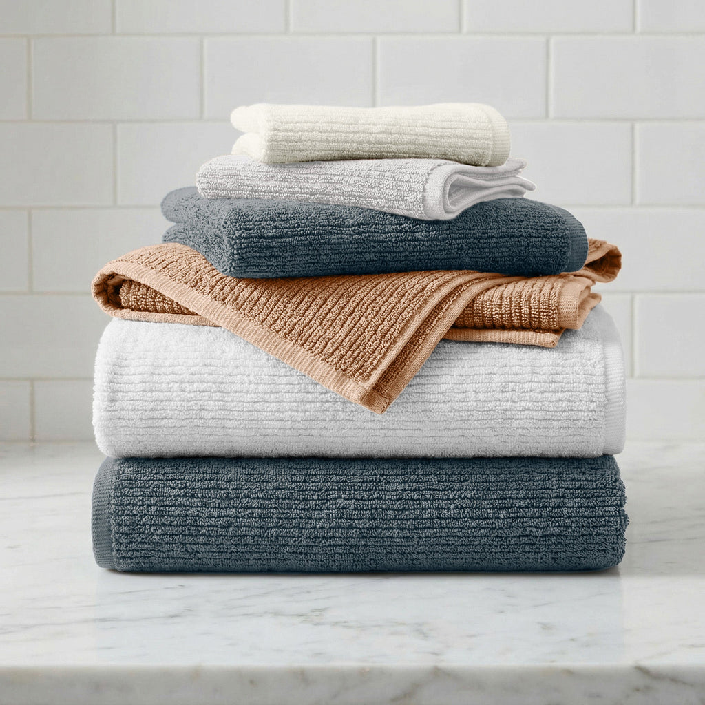 Georgiana Collection Turkish Cotton Ribbed 6-Piece Bath Towel Set