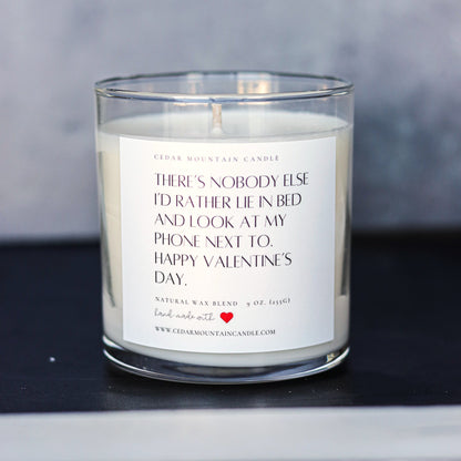 "There's nobody else I'd rather..." Valentine's Day 9 oz Whiskey Glass Jar Soy Candle - Choose Your Scent