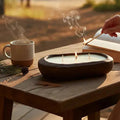 Alpine Stroll Hand-Carved Wood Bowl Soy Candle