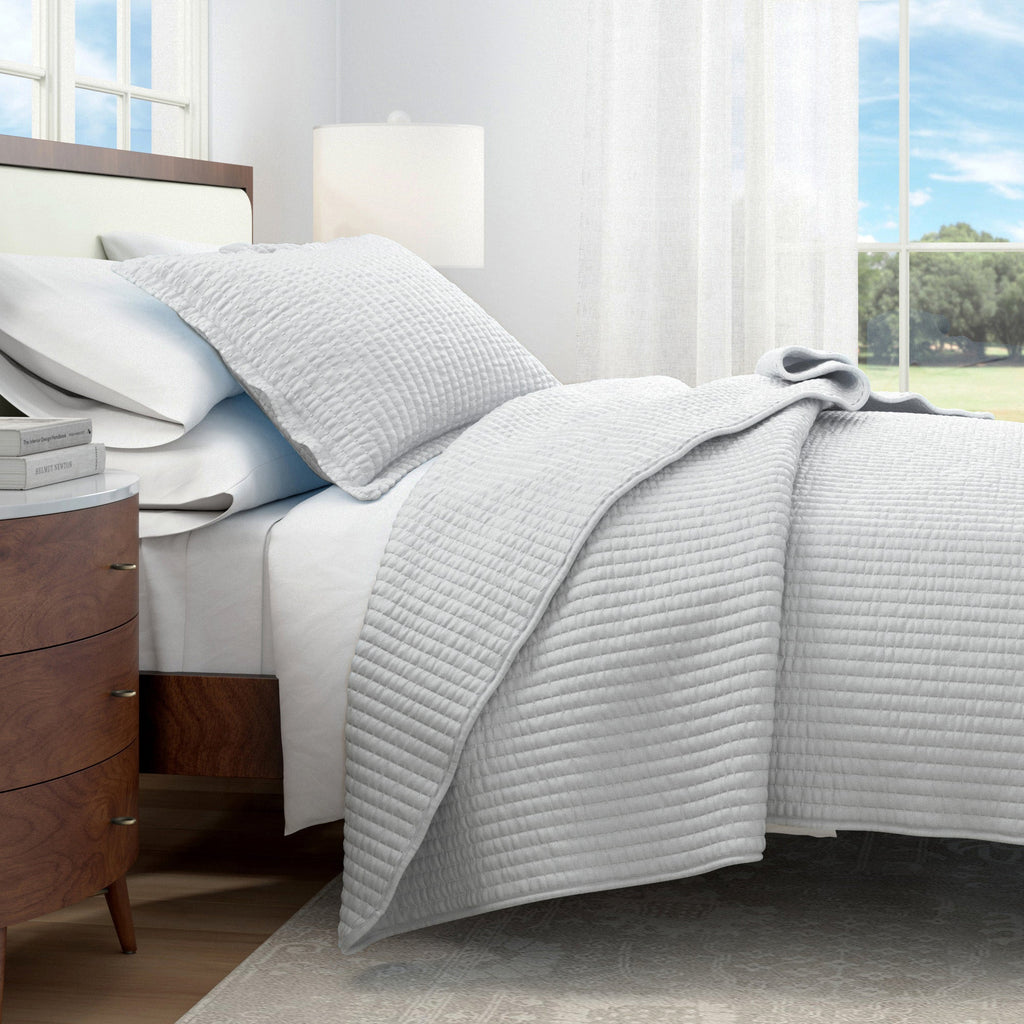 Alicia Solid Channel Stitch Quilt Set