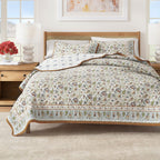 Indira Floral Boho Printed Cotton Quilt Set