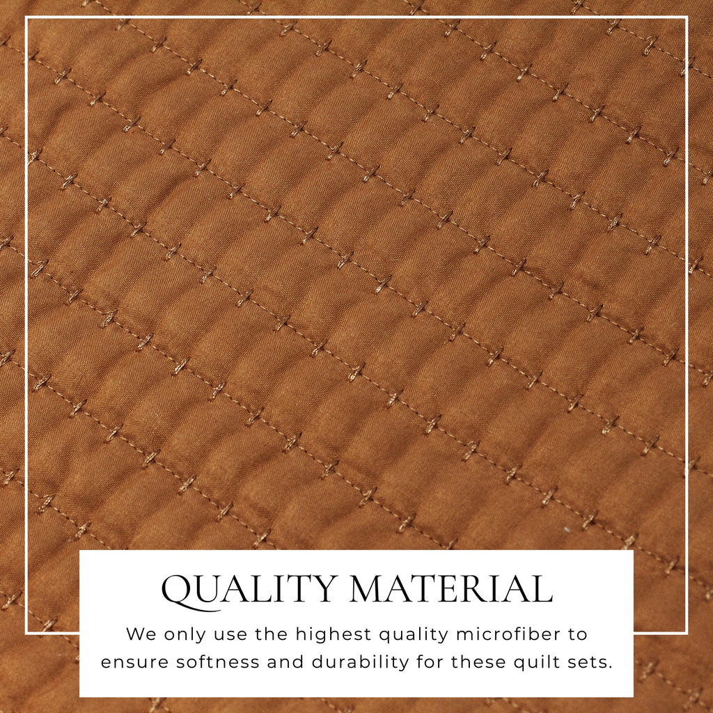 Alicia Solid Channel Stitch Quilt Set