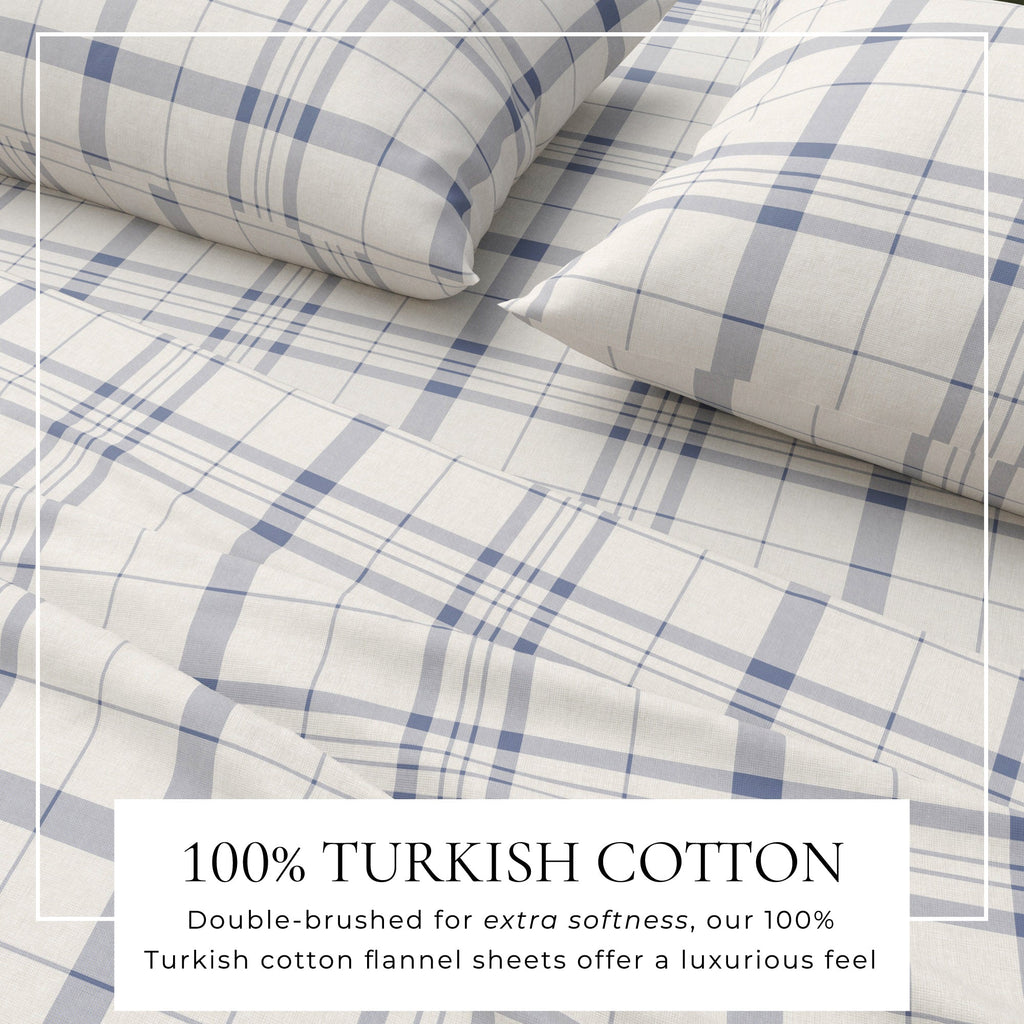 Turkish Cotton Flannel Sheet Set - Plaid & Stripe Collection