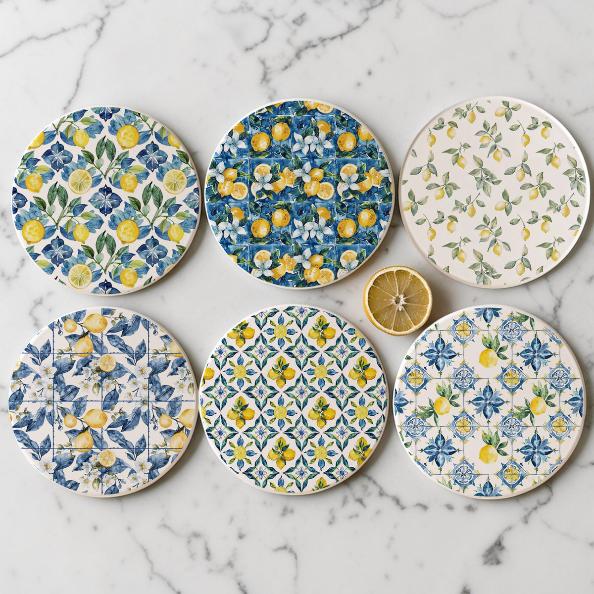Mediterranean Lemon Coaster Set