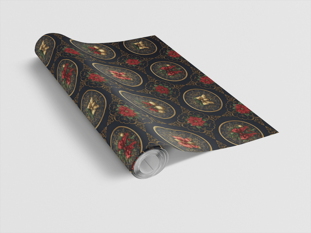 Victorian Christmas Medallions Wrapping Paper