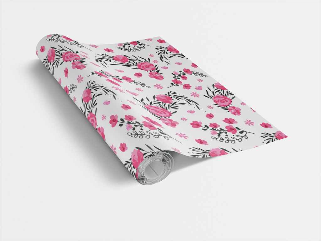 Red Flower Power Wrapping Paper
