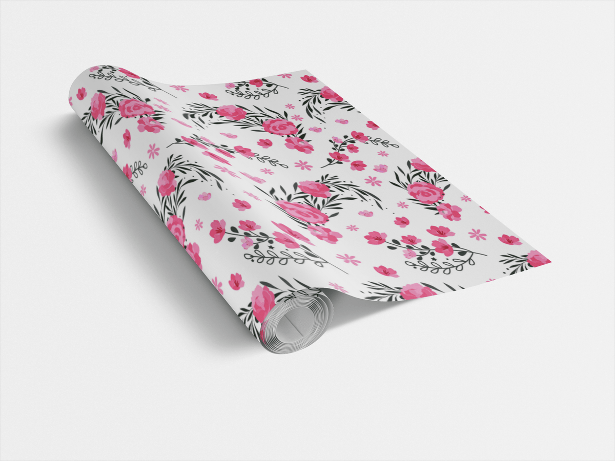 Red Flower Power Wrapping Paper