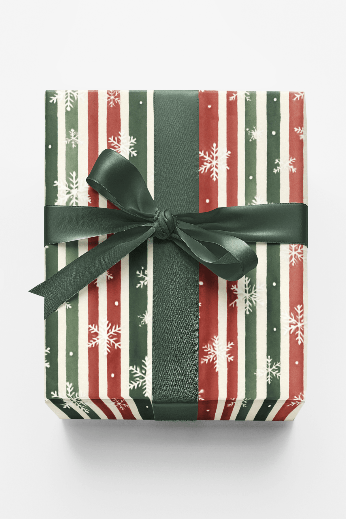 Frosted Holiday Stripes Wrapping Paper