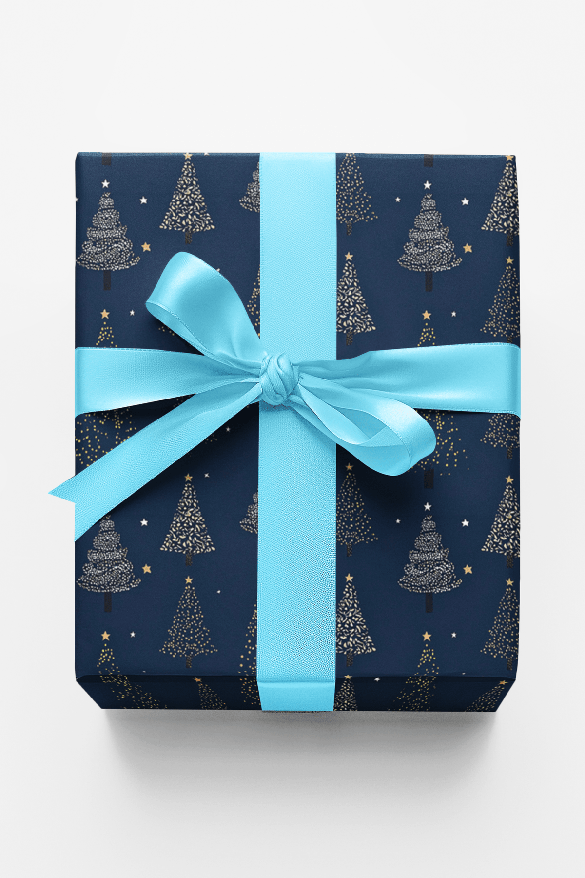 Night Christmas Trees Wrapping Paper