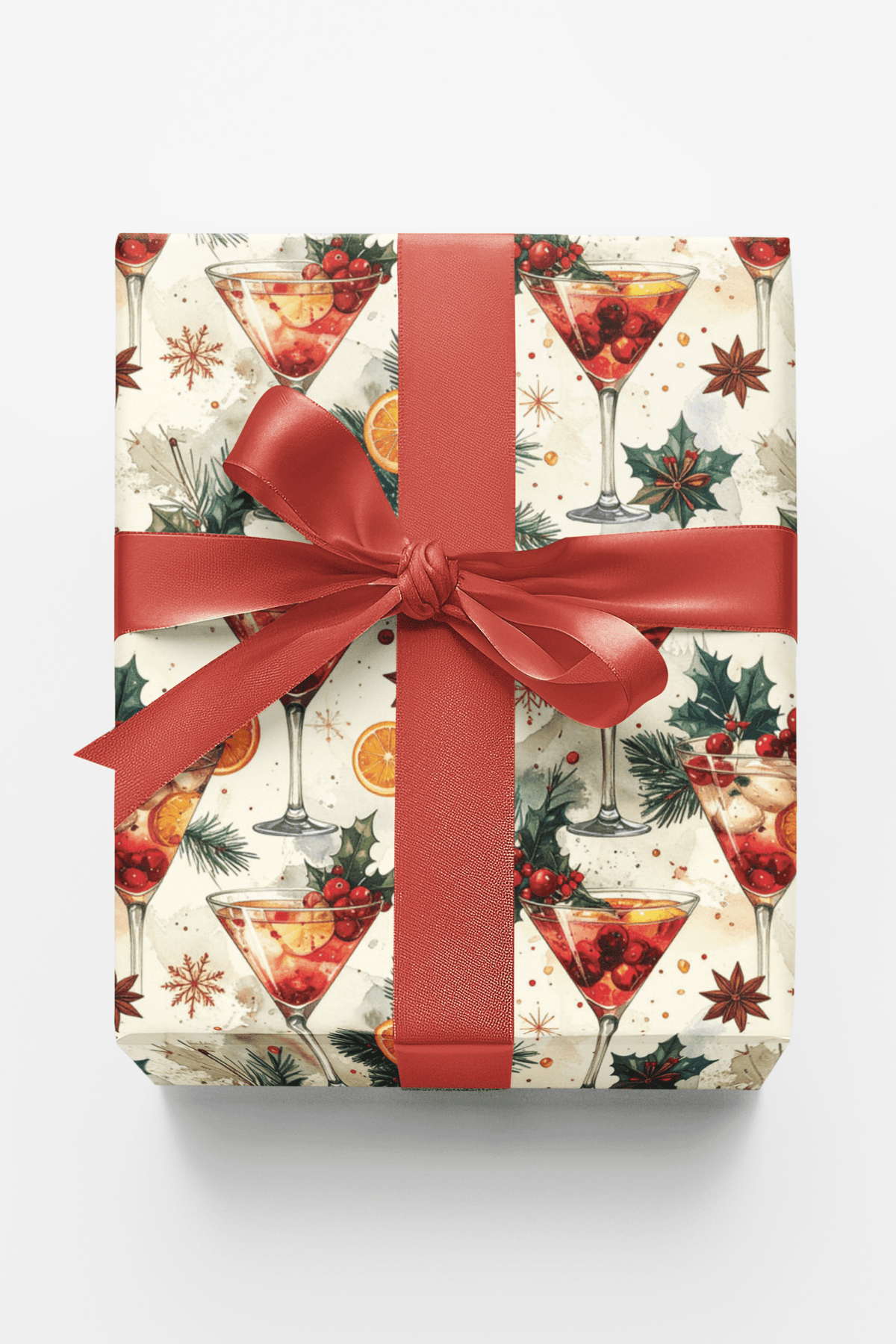 Vintage Cocktail Christmas Wrapping Paper