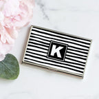 Personalized Striped Business Card Case