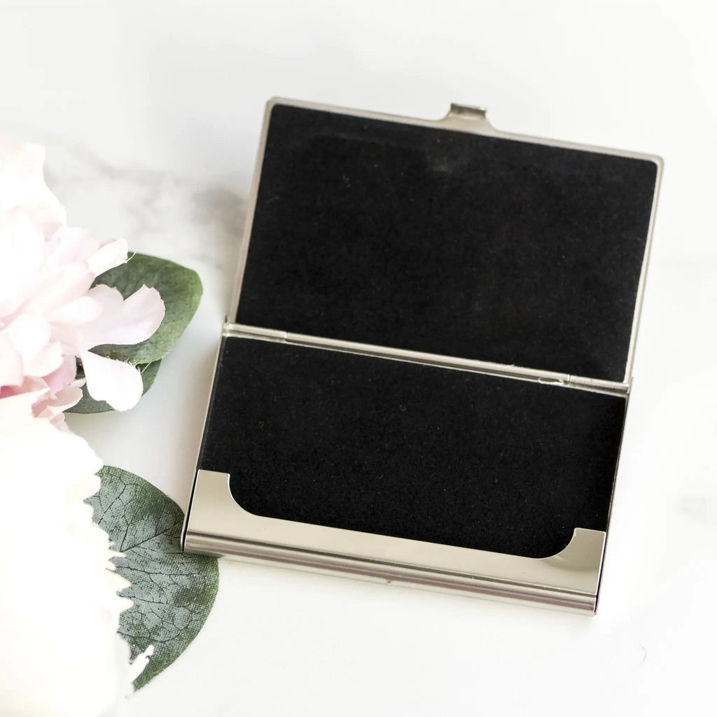 Personalized Striped Business Card Case