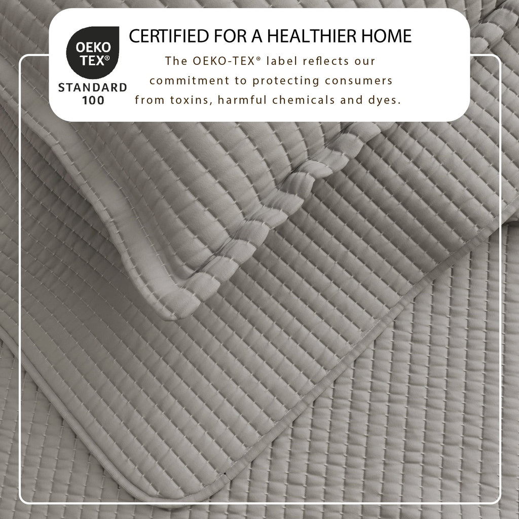 Alicia Solid Channel Stitch Quilt Set