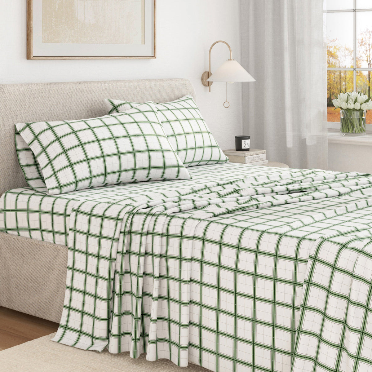 Turkish Cotton Flannel Sheet Set - Plaid & Stripe Collection