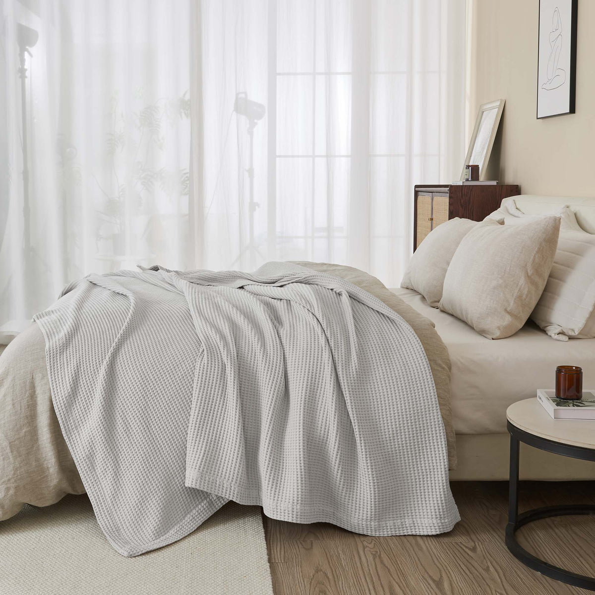 Mikala Cotton Waffle Weave Blanket