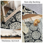 jinchan Boho Area Rug 4x6 Machine Loomed Vintage Floral Black White