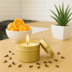 Orange Peel and Clove Gold Tin Soy Candle