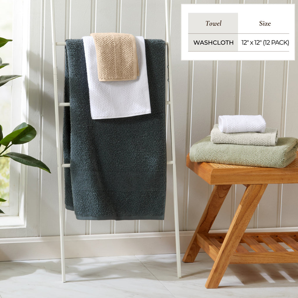 Marbella Collection Woven Texture Bath Towel Set by Great Bay Home