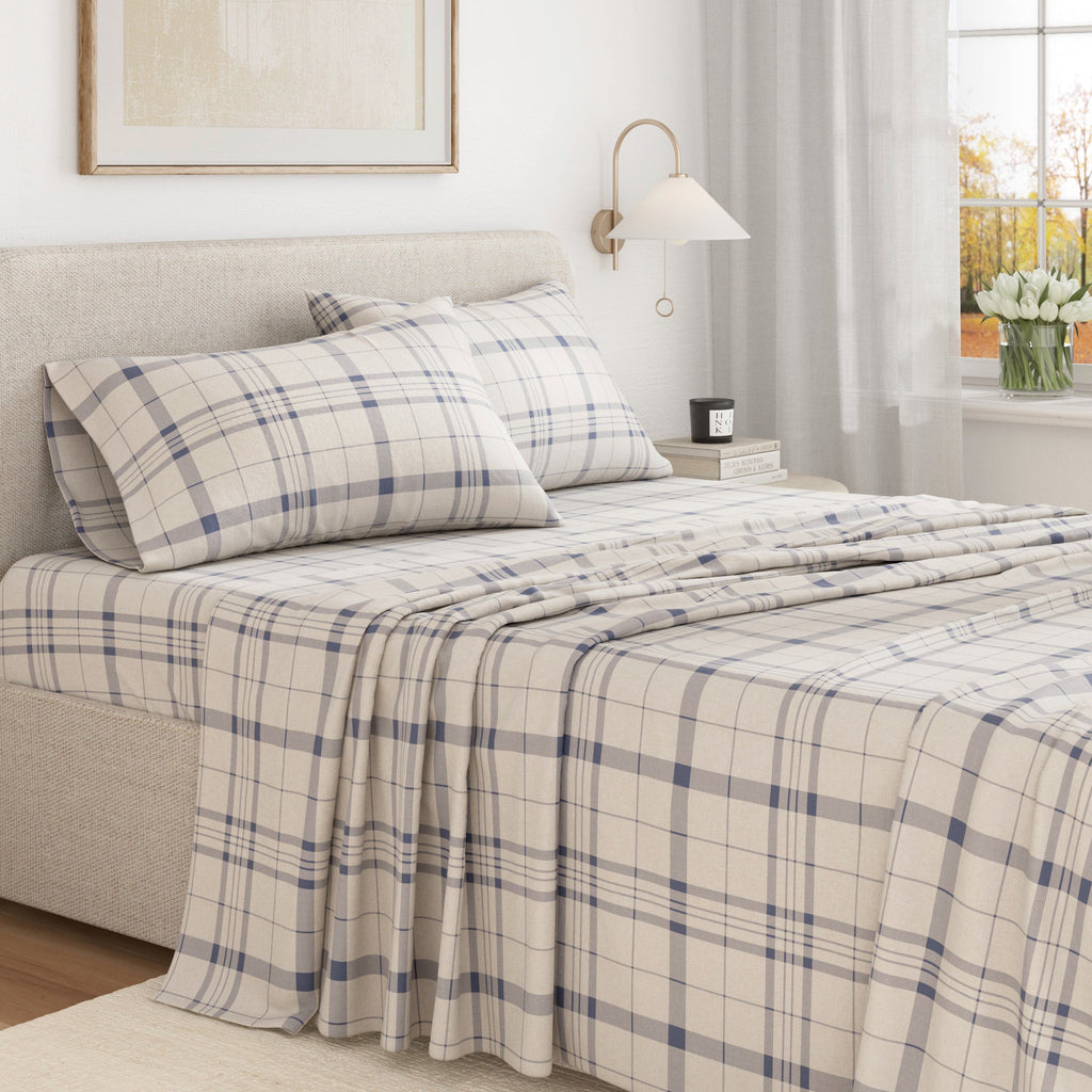 Turkish Cotton Flannel Sheet Set - Plaid & Stripe Collection