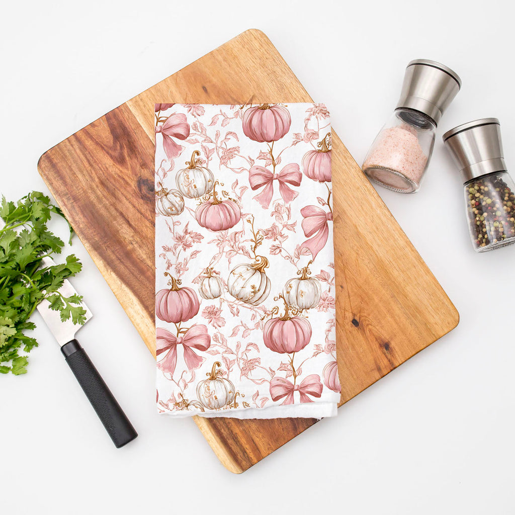 Pink Pumpkins Kitchen Towel