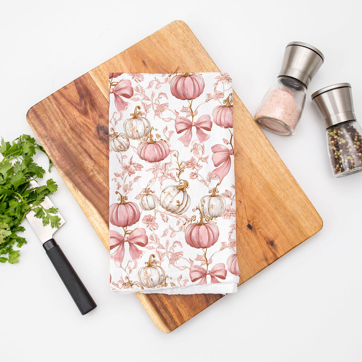 Pink Pumpkins Kitchen Towel