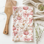 Pink Pumpkins Kitchen Towel