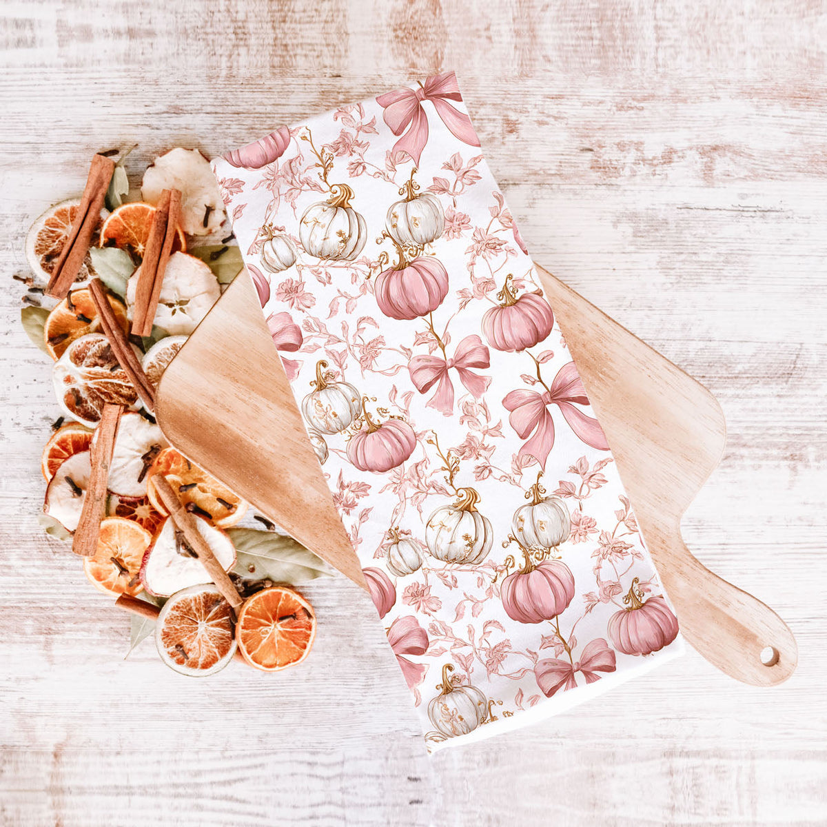 Pink Pumpkins Kitchen Towel