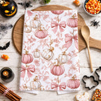 Pink Pumpkins Kitchen Towel