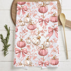 Pink Pumpkins Kitchen Towel