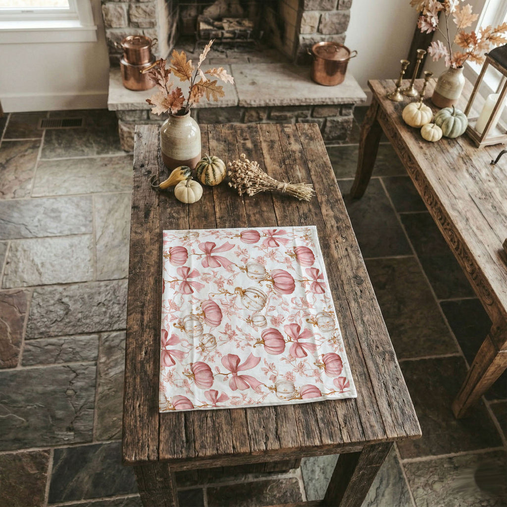 Pink Pumpkins Kitchen Towel