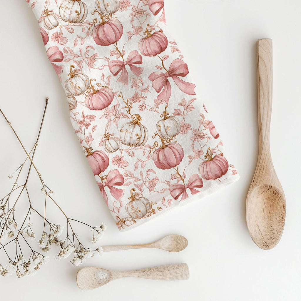 Pink Pumpkins Kitchen Towel