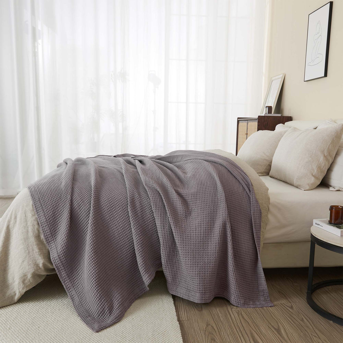 Mikala Cotton Waffle Weave Blanket