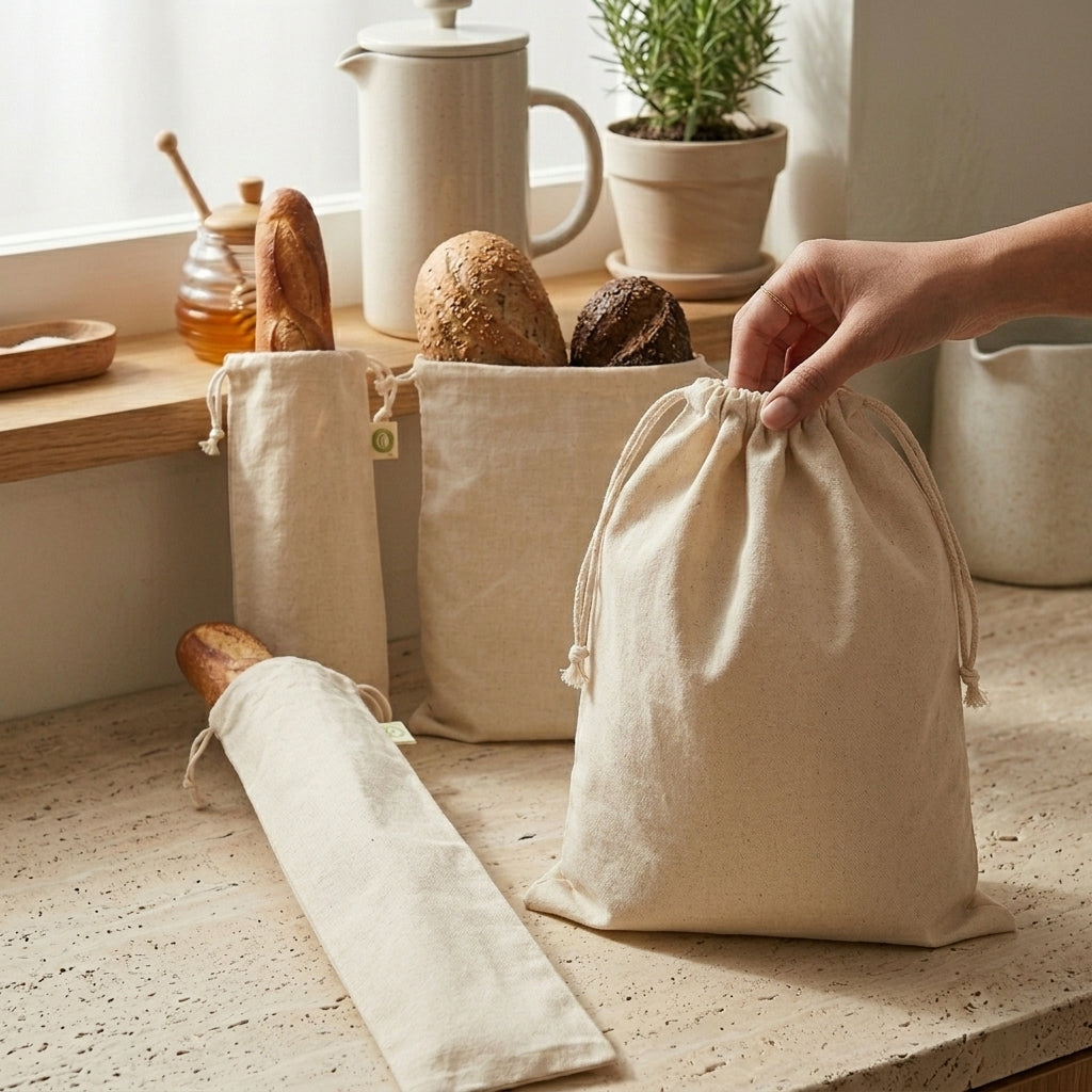 Linen Bread Bags — Set of 4