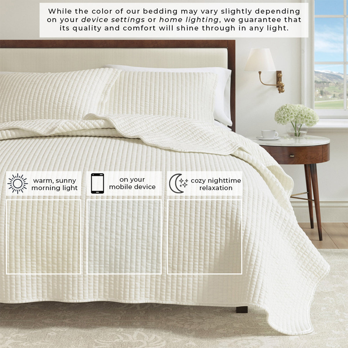 Alicia Solid Channel Stitch Quilt Set
