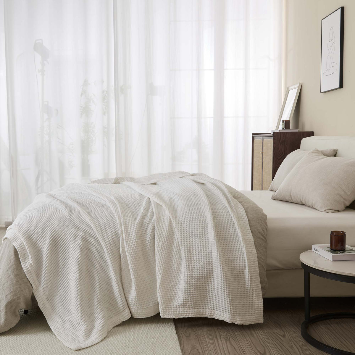 Mikala Cotton Waffle Weave Blanket