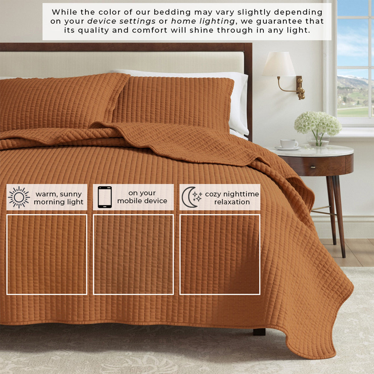Alicia Solid Channel Stitch Quilt Set