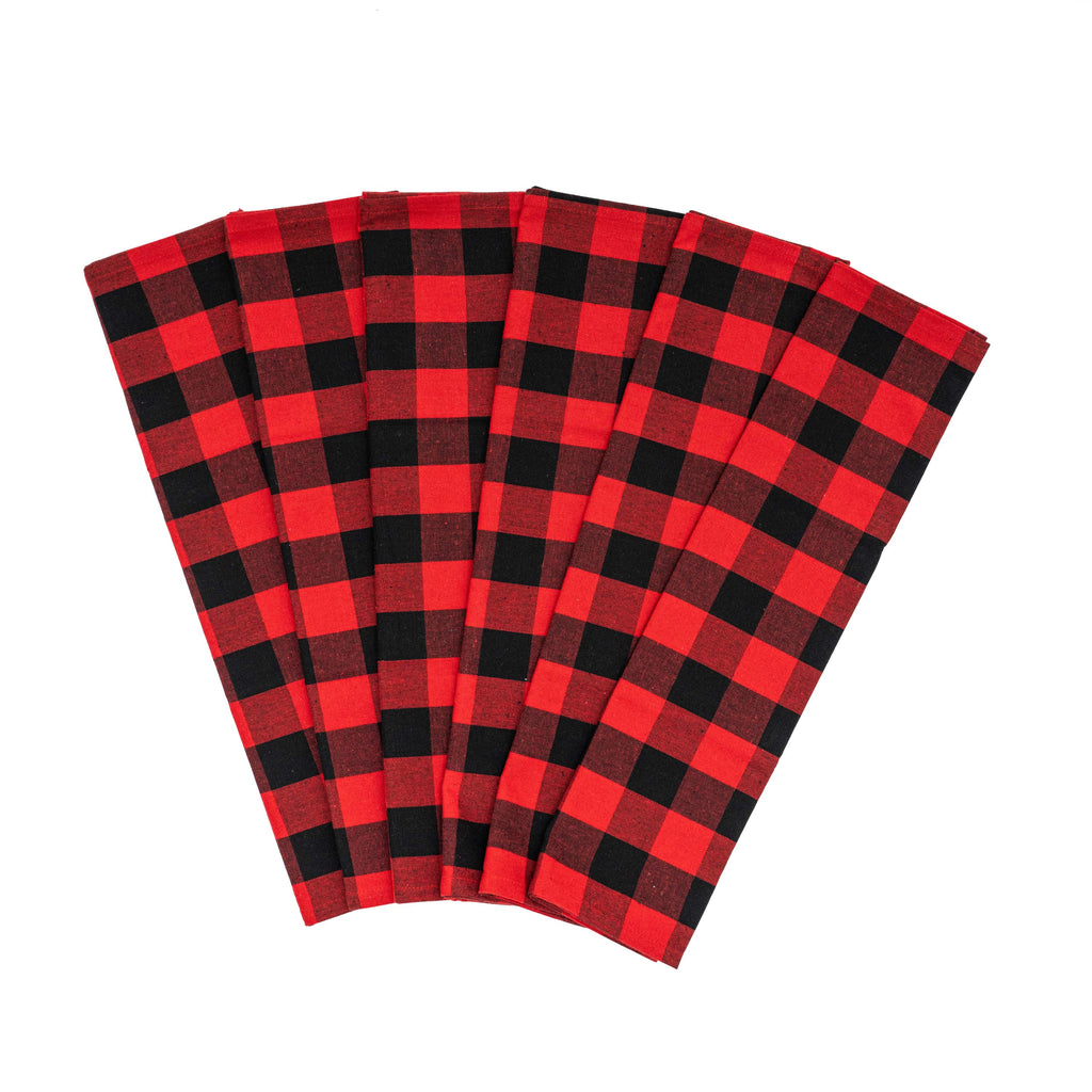 Classic Plaid Kitchen Towels — Set of 6