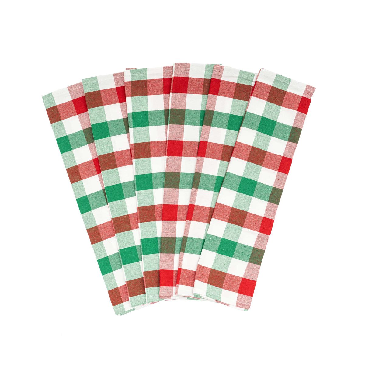 Classic Plaid Kitchen Towels — Set of 6