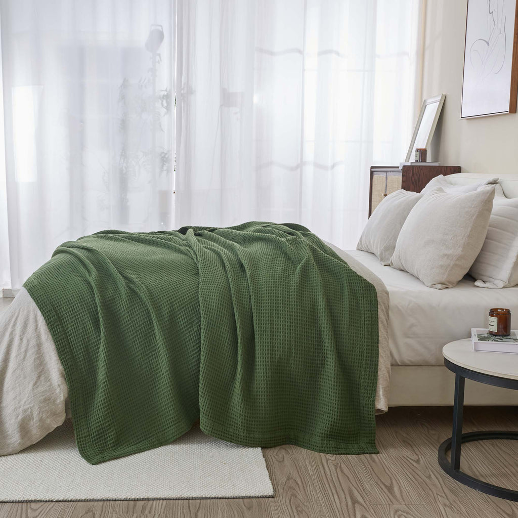 Mikala Cotton Waffle Weave Blanket