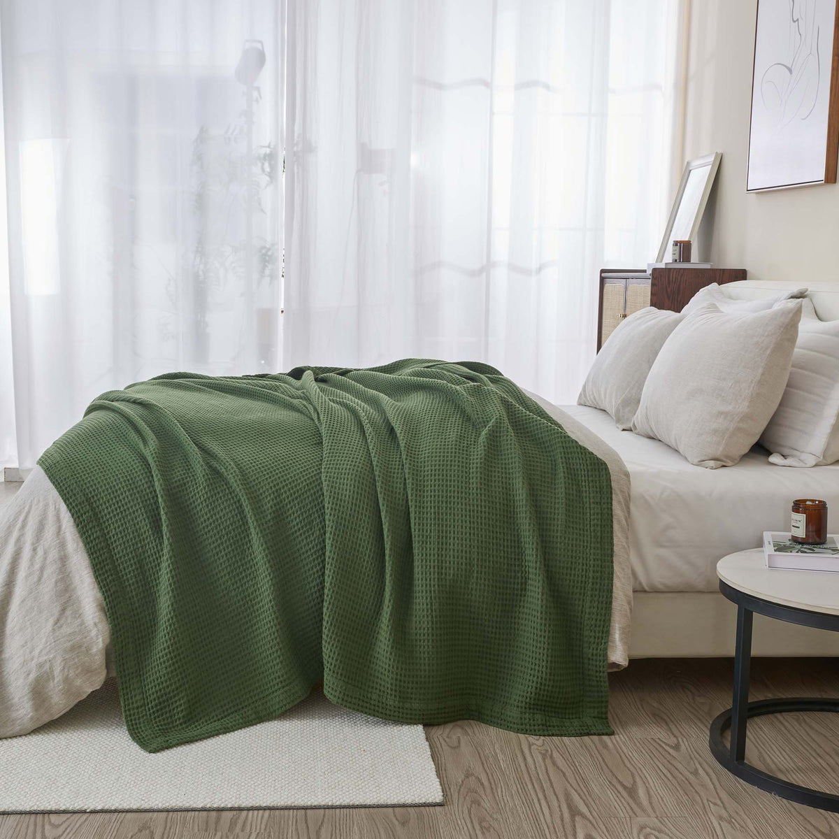 Mikala Cotton Waffle Weave Blanket