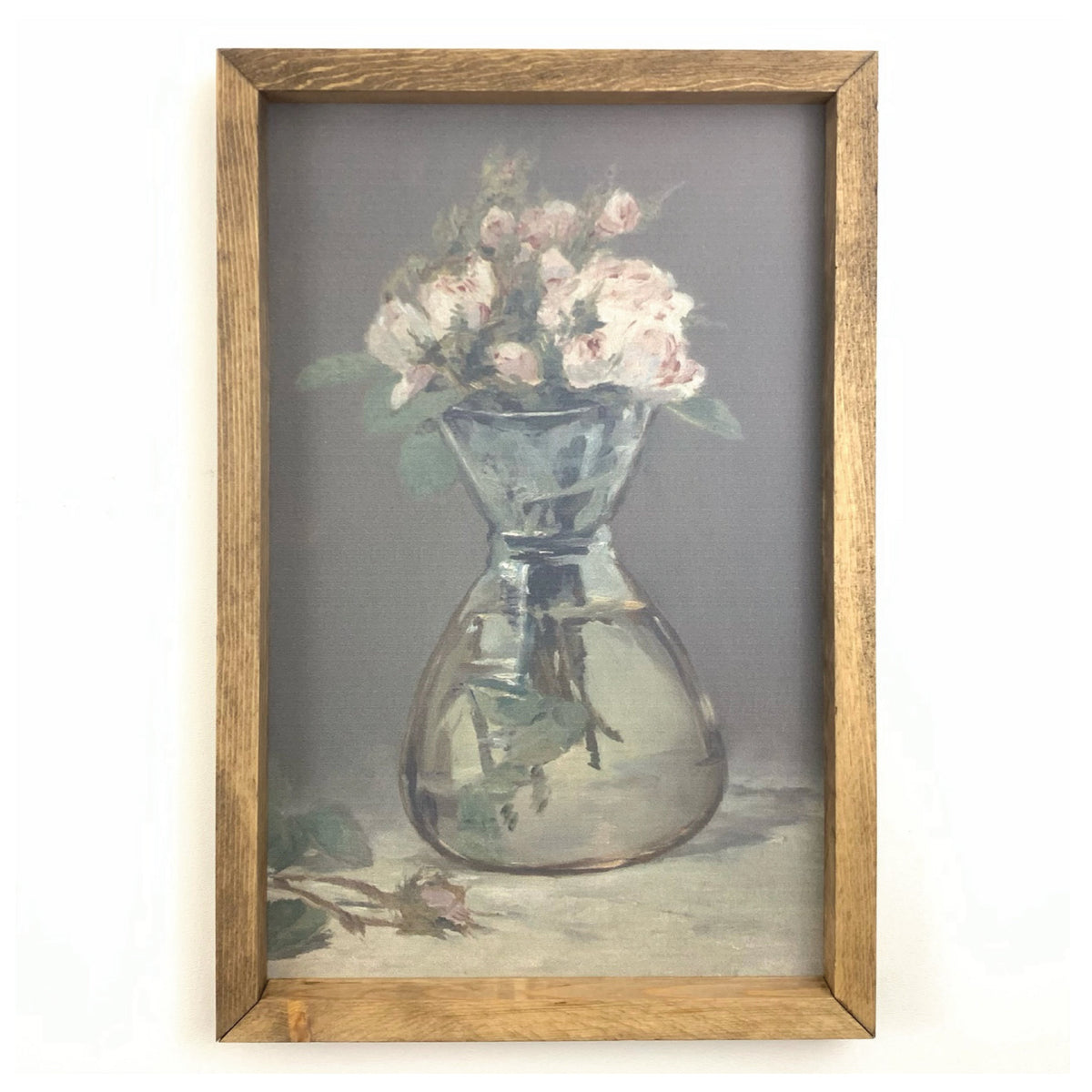 Moss Roses in a Vase Framed Art