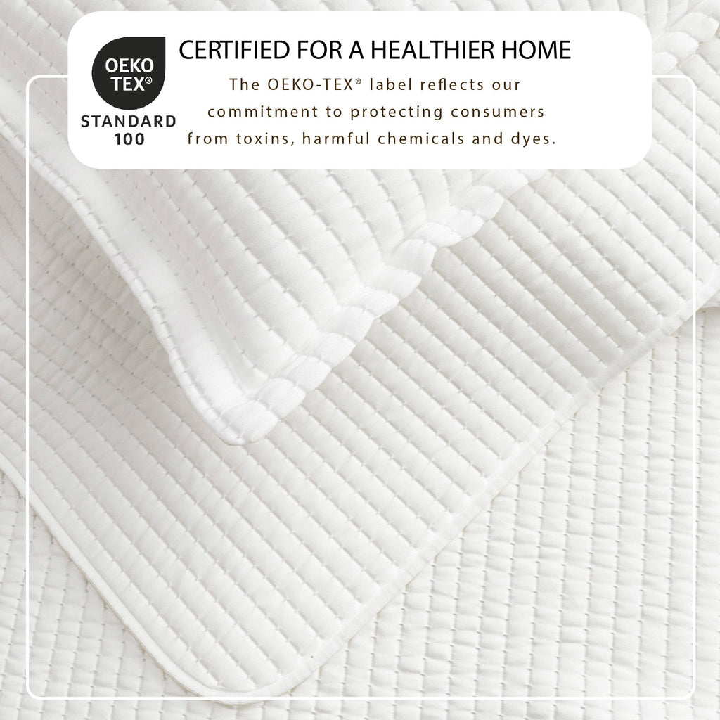 Alicia Solid Channel Stitch Quilt Set