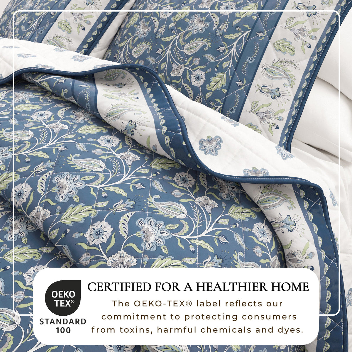 Indira Floral Boho Printed Cotton Quilt Set