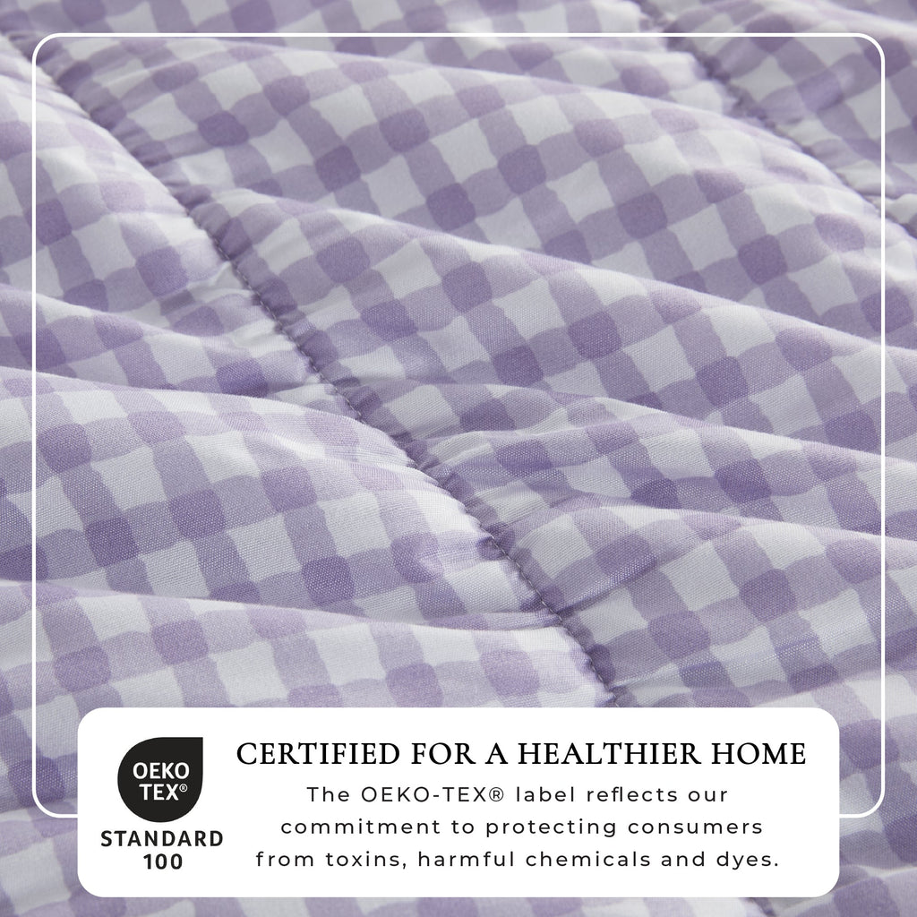 Gingham Printed Quilt Set