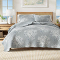 Reversible Coral Coastal Quilt Set