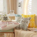 Tropical Leaf Throw Pillow with Insert — 18 × 18 in