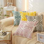 Tropical Leaf Throw Pillow with Insert — 18 × 18 in